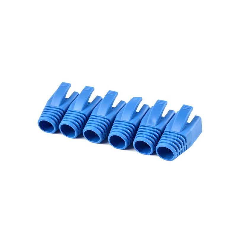 VIVOCH 50 Pcs Cat7 Cat7A Cat8 Strain Relief Boot, RJ45 Plug Connector Cover Modular Network Plug Connector Cap Cable Connector Boots, Blue - Image 1